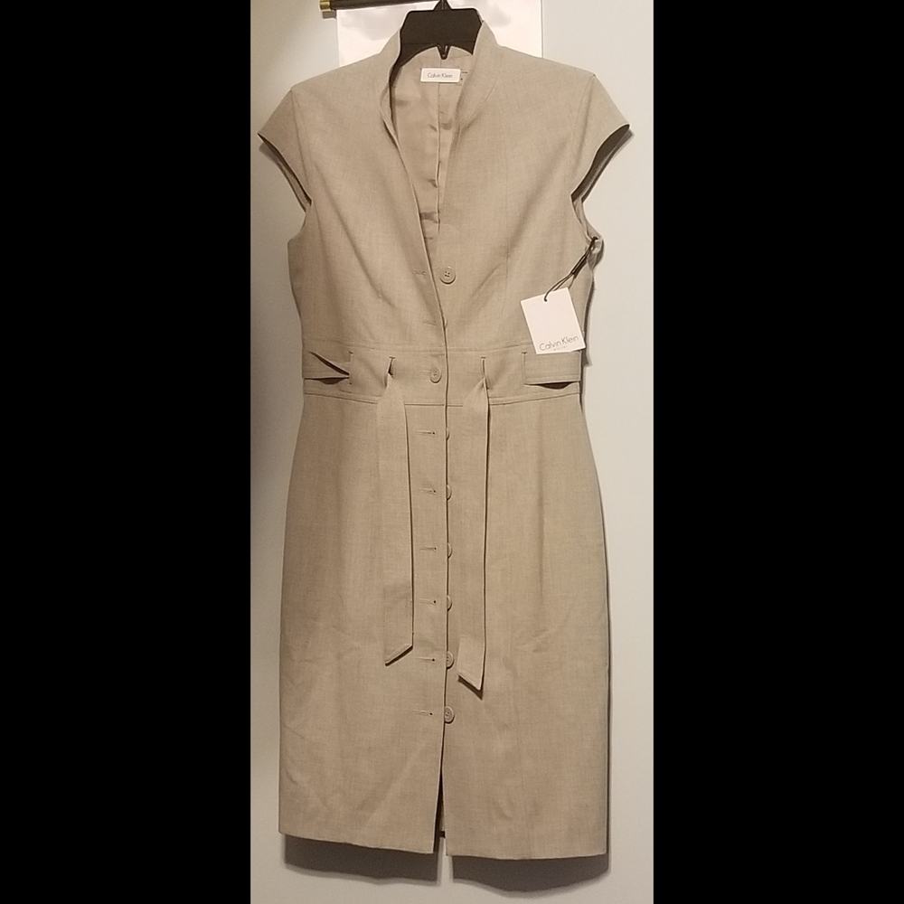 Calvin Klein Gray/Silver sheath dress